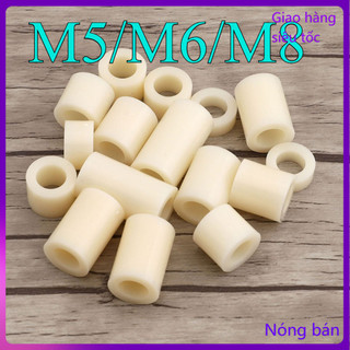 Cột cách ly ABS màu trắng, cột cách nhiệt, xi lanh nhựa, cột rỗng qua cột, cột đệm hỗ trợ, cột nâng, vỏ nylon M5 / M6 / M8 【 JYD-ZZ-Z】