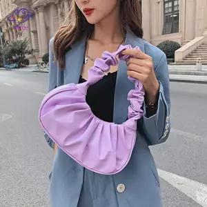 HFTOY Xếp Ly Đám Mây Túi đeo dưới cánh tay Mùa Hè Da PU Túi Xách Nữ Nách Tote Hoàn Hảo Cho Bé Gái Trường Mua Sắm ~