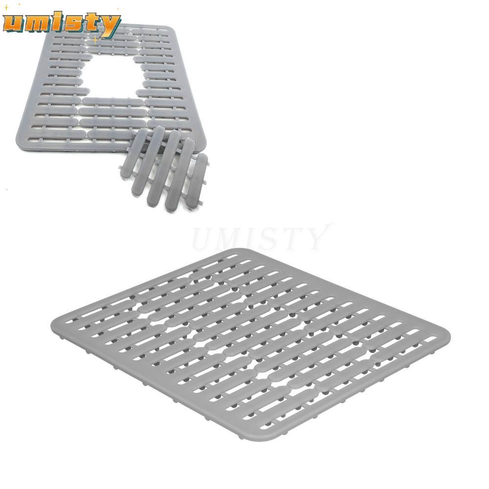 Tấm bảo vệ bồn rửa UMISTY, Thảm bồn rửa đa năng bằng silicon, Dụng cụ nhà bếp 12.60 * 11.22in Tấm cách nhiệt chống trượt màu xám Ngăn ngừa vỡ