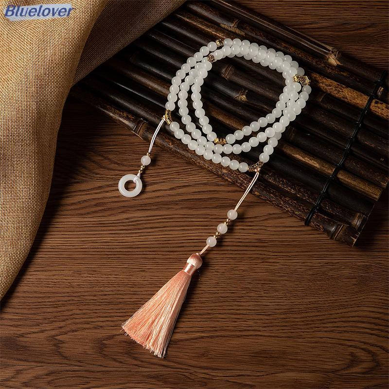 Choker phong cách dân tộc Trung Hoa với đá tự nhiên và hạt đính - Trang sức retro mới lạ