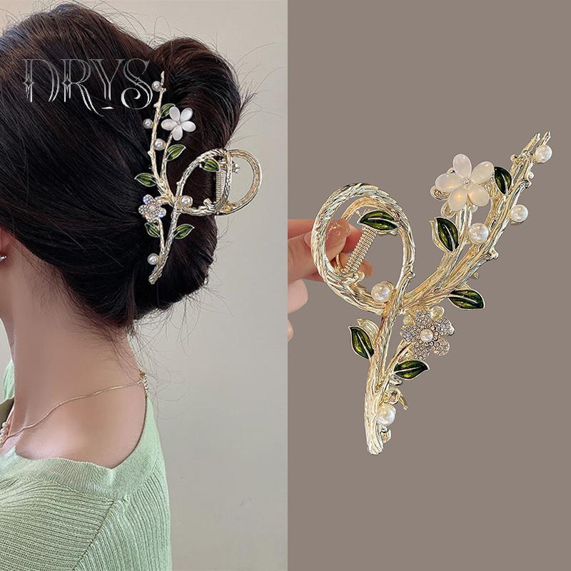 Phụ kiện tóc nhánh hoa mới cho nữ với đá nhân tạo và kẹp kim loại