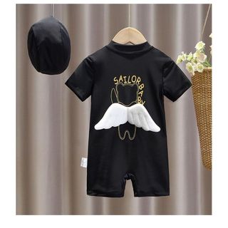 Đồ bơi liền thân cho bé trai - áo bơi ngắn tay nhanh khô họa tiết cánh thiên thần phong cách Hàn