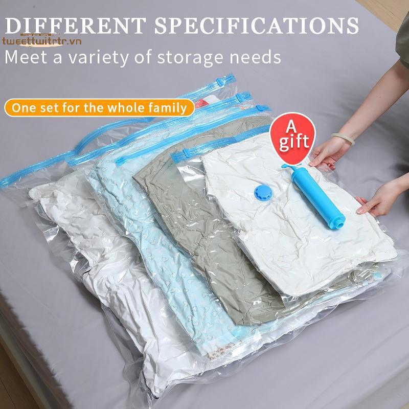 TRTR 5 Chiếc Thiên Tính Trong Suốt Hút Chân Không Nén Túi Niêm Phong Đặc Biệt Cho Quần Áo Và Quilts Túi Bảo Quản Du Lịch Và Túi Bảo Quản Chung VN