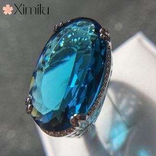 ❤ Ban Đầu Bán Đảng Xanh Ánh Sáng Đá Quý Lớn Nhẫn Unisex Sapphire Trang Sức