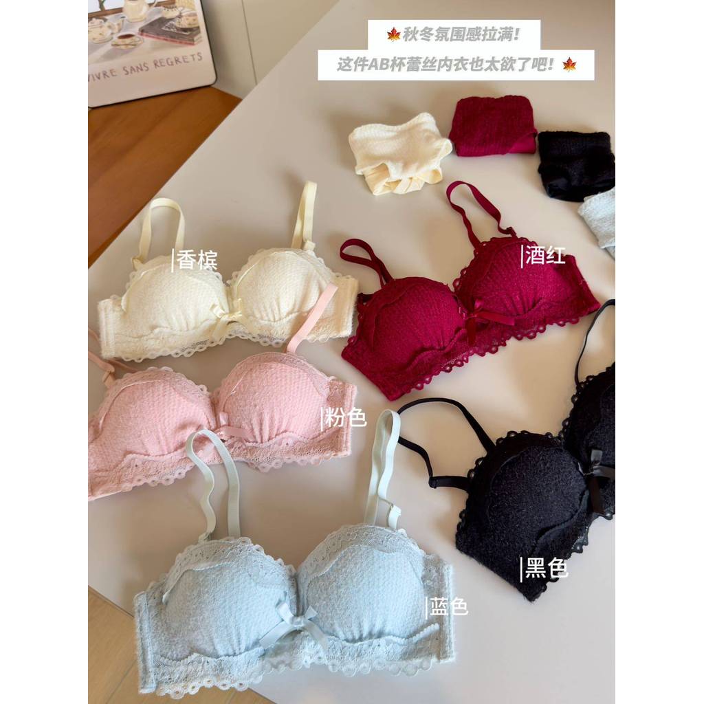 Bộ đồ lót nữ quây ren kiểu Pháp Áo ngực nhỏ gợi cảm Push Up Bra