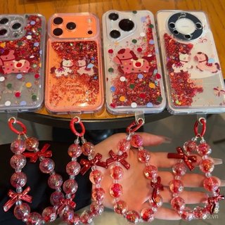 Chấm Bi Đỏ Long Lanh Pony Thích Hợp Cho iPhone17promax Vỏ Điện Thoại Hạt Vòng Tay 16 15 14 13 12 11