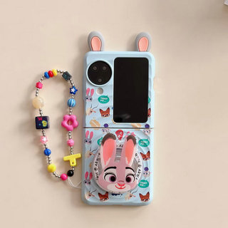 Ốp điện thoại gấp cho Oppo Find N3 Flip Boyang Thiết kế dễ thương Zootopia Giá đỡ từ tính Vòng đeo tay vỏ điện thoại tpu cứng