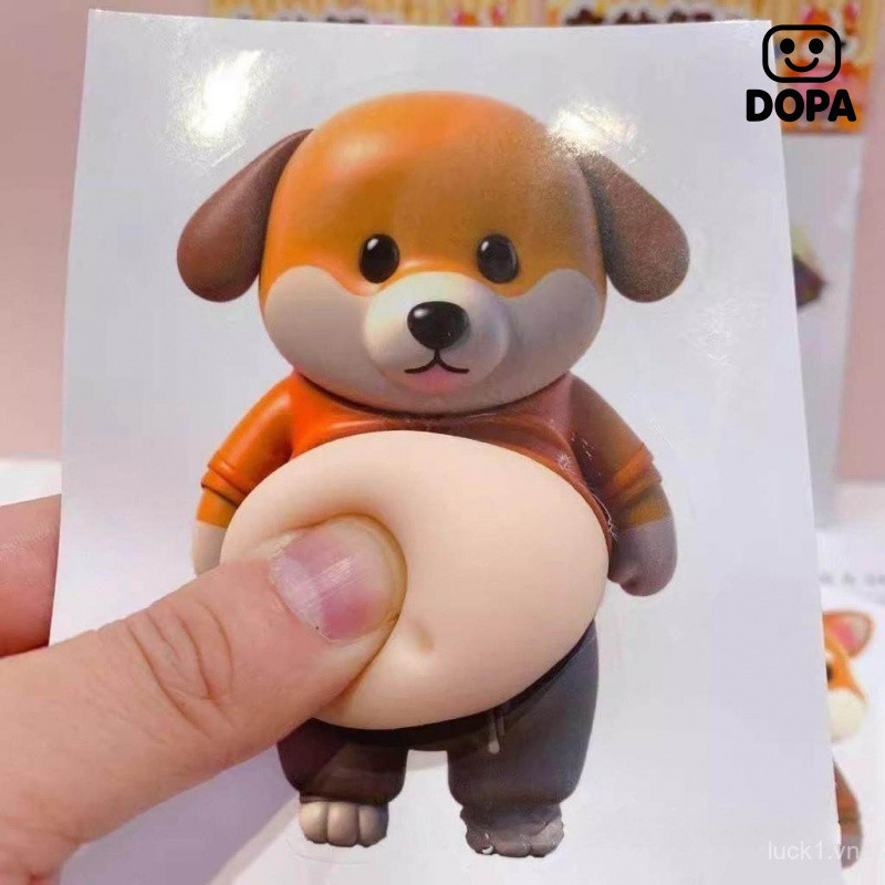 Bán Chạy Con Chó Con Người Bụng Lớn Pinch Âm Nhạc Dễ Thương Sáng Tạo Giải Nén Đồ Chơi Mũm mĩm Shiba Inu Xe Chống Va Chạm Miếng Dán Nhà