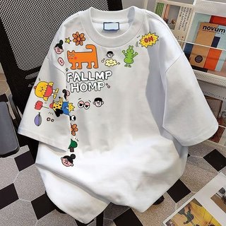 GKSSS Áo thun tay ngắn unisex phong cách đường phố, họa tiết chất lượng cao