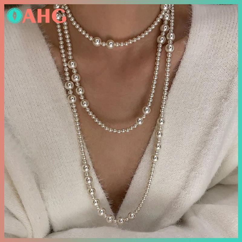 Vòng cổ ngọc trai nhiều lớp ngọt ngào cho nữ - Phù hợp làm quà tặng tiệc cưới và trang sức thanh lịch
