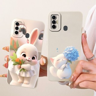Vỏ Dễ Thương Cho Tecno Spark 7 KF6 KF6j KF6i KF6k / Spark 7T KF6p Vỏ Điện Thoại Hoạt Hình Thỏ Mèo Mềm Kẹo Silicon TPU Ốp Lưng