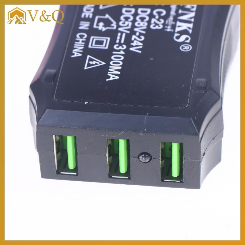 Littleloves1 1 Cái 12V 24V Đến 5V 3USB Cổng Nguồn Có Kẹp Pin Để Sạc Điện Thoại Di Động Khẩn Cấp Nguồn USB Hiệu Quả Cao VN