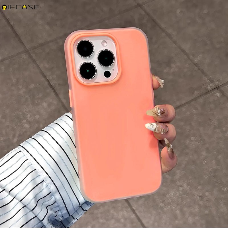 Dành Cho Redmi Note 15 Pro RedmiNote15 RedmiNote15Pro 4G 5G Ốp Điện Thoại 2 Trong 1 Màu Kẹo Cam Hai Lớp Nhiều Màu Sắc Mờ Trắng Trong Suốt Vỏ