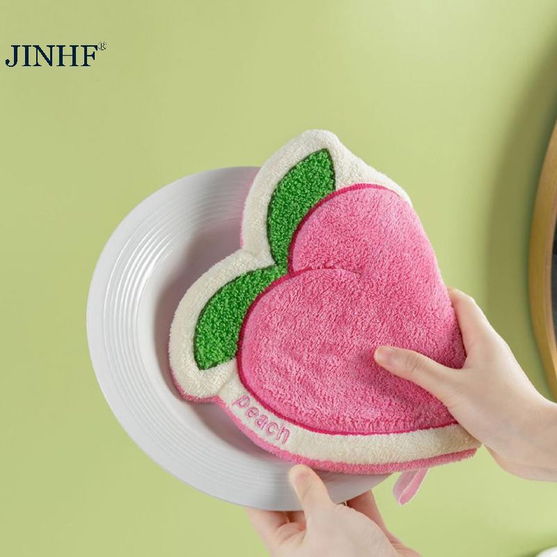 JINHF Khăn Tay Trái Cây Nhà Bếp Thấm Hút Vải Lau Mềm Tắm Treo Khăn Trẻ Em Phòng Tắm Hoa Tay Vải Đồ Dùng Gia Đình HOT
