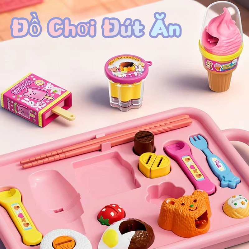 Đồ Chơi Đút Ăn, Khay Thức Ăn 8 Món, Đồ Chơi Nhập Vai Đầu Bếp Cho Bé, Chất Liệu ABS An Toàn