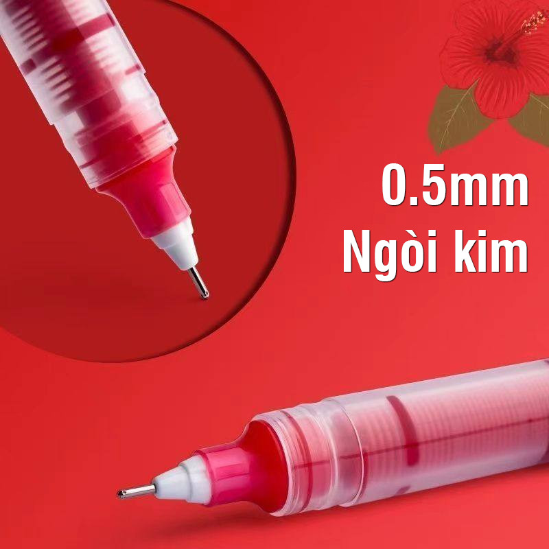 Combo 30 bút bi đỏ ngòi 0.5mm viết êm tay, mực nhanh khô, đồ dùng học tập cần thiết cho học sinh các cấp