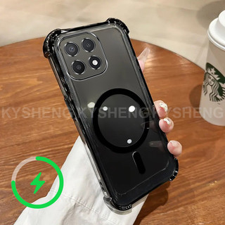 Thích hợp cho Ốp điện thoại HONOR X5B X5C X5 PLUS X6C X7C X6A X6B X8B X8C TPU sạc từ tính bốn góc chống rơi vỏ mềm trong suốt WBQ 000