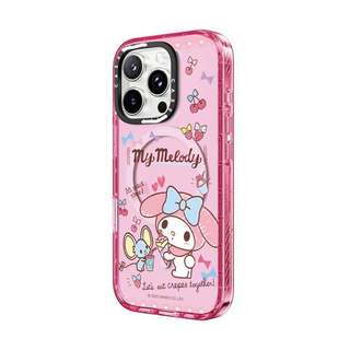 CASECASE X My Melody and Music Pink Fizz Color Clear Hard Từ Hút Tác Động Cho Apple IPhone 12 13 14 15 16 17 Pro Max Air Plus Có Hộp
