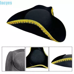LACYES Cosplay Mũ Cướp Biển, Mũ Jack Hiệu Suất Sân Khấu Mũ Đội Trưởng, Lễ Hội Nón Ngộ nghĩnh Dress Up Mũ Tricorn Phụ Kiện Trang Phục