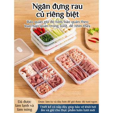 【Chống Thấm Tốt/Đựng Thực Phẩm】Hộp Bảo Quản Thực Phẩm Tủ Lạnh - Hộp Giữ Tươi Tủ Lạnh/Đựng Đồ Ăn Thừa/Dụng Cụ Nhà Bếp/Tiện Lợi/Dễ Dàng Lắp Đặt/Hộp Đựng Thịt Đông Nhiều Ngăn Tiện Lợi/Hộp Chia Phần Thực 