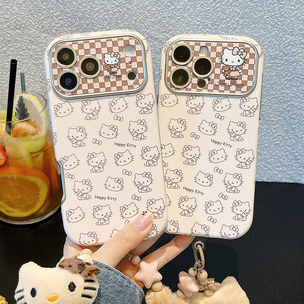 Line Cat Chain Vỏ Điện Thoại Da Windows Cho iPhone 17 Pro Max 16 15 14 13 Vỏ Bảo Vệ Chống Sốc