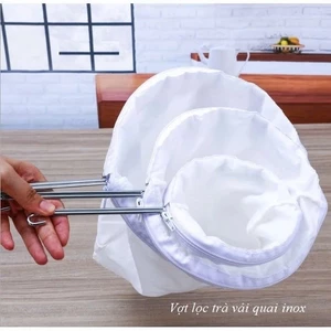 Túi Vải Lọc Trà Đa Năng Và Vòng Vợt Cán Inox Tiện Lợi Tái Sử Dụng Nhiều Lần (Các Size Nhỏ, Vừa, Lớn)