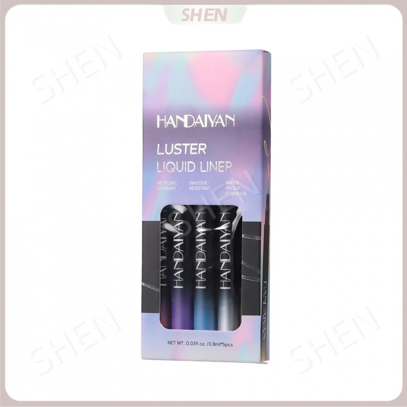 Bộ bút kẻ mắt dạng lỏng kim loại Bộ bút kẻ mắt không thấm nước Trang điểm chống nhòe handaiyan Eye Makeup Color Eyeliner