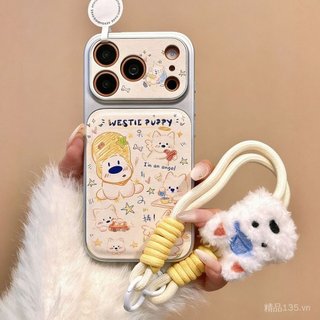 Thích hợp cho iPhone17pro Ốp điện thoại Dây buộc chó sang trọng 16PROMAX15 / 14Plus13 12 xr 11xsmax Nữ se 4