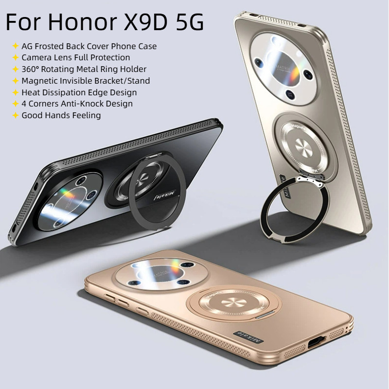 360° Xoay Vô Hình Giá Đỡ Kim Loại Từ Tính Giá Đỡ AG Mờ Điện Thoại Dành Cho Honor X9D X9C X9CSmart 5G Vỏ Cứng