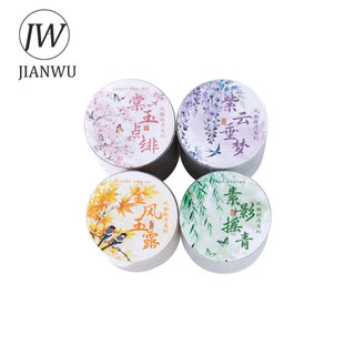JIANWU Thanh Lịch Nhánh Chuỗi Dòng Vintage Hoa Lá Phong Cảnh Chất Liệu Cắt Băng PET Sáng Tạo DIY Tạp Chí Văn Phòng Phẩm