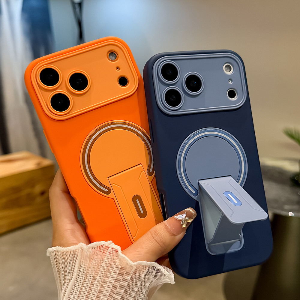 Giá đỡ gấp vô hình từ tính Vỏ điện thoại mềm Windows cho iPhone 17 Pro Max 16 Plus 15 14 13 12 11 Vỏ bảo vệ chống sốc