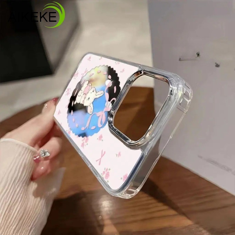 Ốp Điện Thoại Gương Rỗng Thỏ Nơ Dễ Thương Cho Vivo V60 V50 Lite V40 V40E V30E V29E V30 V29 Pro Lite V27 Pro V27E V25 V25E V23 V23E V21 V21E V20 4G 5G Phim Hoạt Hình Sang Trọng Bìa Mềm