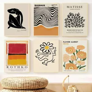 Yayoi Kusama Trừu Tượng Màu Cam Canvas Tranh Matisse Rothko Hoa Nghệ Thuật Nhà Trang Trí Tường Canvas Poster