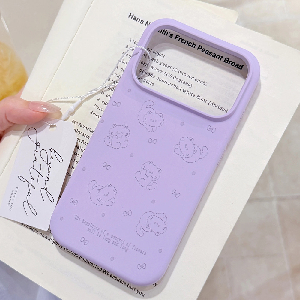 Ốp điện thoại silicon lỏng toàn màn hình cho mèo cho iPhone 17 Pro Max 17 Air 16 Plus 15 14 13 12 11 Vỏ bảo vệ chống sốc