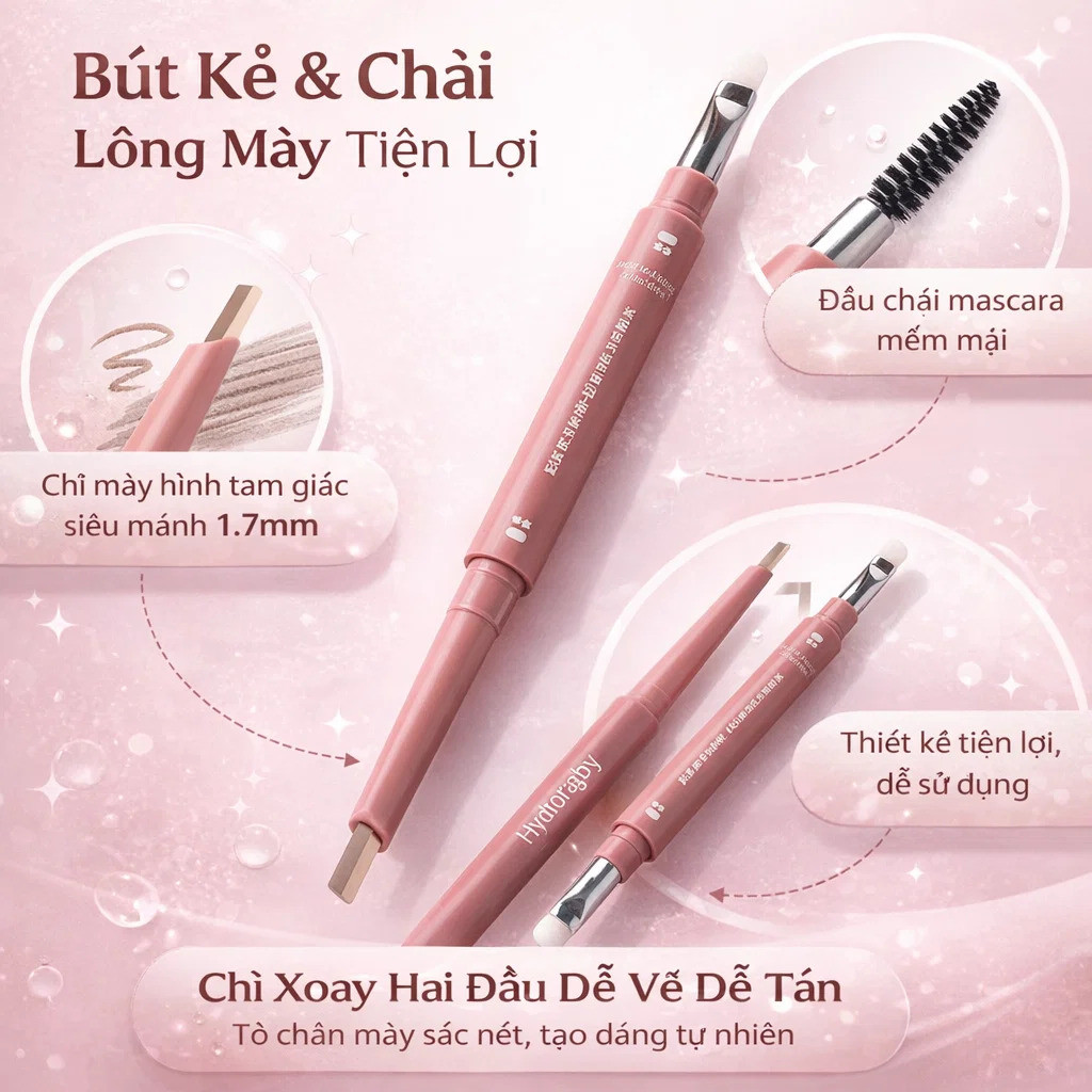Bút kẻ mắt hai màu làm/Bút Vẽ Bọng Mắt 5D Che khuyết điểm/bút tạo khối/Che bọng mắt, Tạo khối sống mũi Bút Vẽ Bọng Mắt/Bút Tạo Bọng Mắt Dưới Một Nét bút kẻ mắt/bút kẻ mắt hai đầu chống nước và không lem