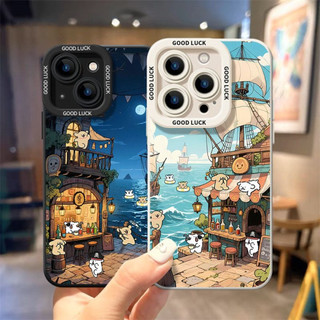 Ốp điện thoại hình chó thanh bên bờ biển cho iPhone 17 / 16 / 15 / 14 / 13 / MINI / 12 / 11 / Pro MAX / X / XS / XR / 7 / 8 / 6 Vỏ bảo vệ toàn diện bằng silicon lỏng chống sốc và chống rơi