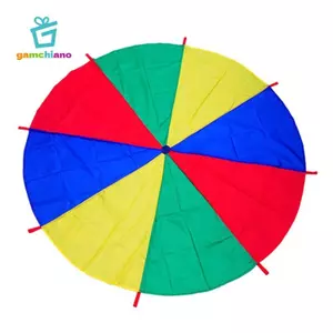 Gamchiano 6 ~ 16ft Nhiều Màu Trẻ Em Chơi Dù Có Tay Cầm Trò Chơi Hợp Tác Đồ Chơi