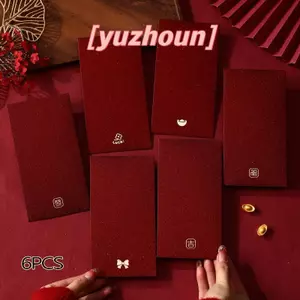 6 Cái / Pa 2026 Túi Phong Bì Màu Đỏ Đơn Giản Đa Năng Năm Mới Lễ Hội Mùa Xuân Trẻ Em Luy Tiền Phong Bì Sinh Nhật Cưới Đỏ Paet