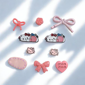 Set Charm Hello Kitty Nơ Hồng Baby Cute – Charm Gắn Dép Xinh Xắn