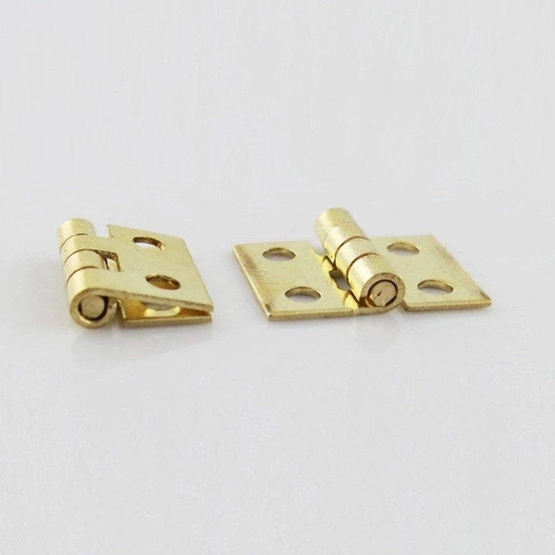 【COD】"Combo 10 bản lề cửa nhỏ gọn làm từ đồng bền đẹp, kèm theo ốc vít, phù hợp để lắp ráp hoặc sửa chữa đồ gỗ nội thất.