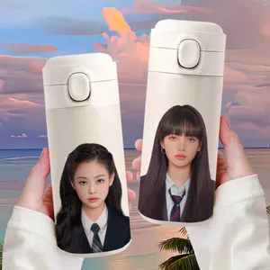 BLACKPINK Ngoại Vi Cốc Cách Nhiệt Dung Tích Lớn Di Động Cao Làm Đẹp Bình Nước Bằng Thép Không Gỉ Ấm Siêu Tốc Quà Tặng Sinh Nhật