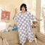 Shop Size Lớn Váy Ngủ Ngắn Tay Hoạt Hình Dễ Thương Kẻ Sọc Ngộ nghĩnh Một Mảnh Loungewear Rời Bộ Đồ Ngủ Thường Ngày Nữ