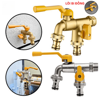 Van hồ bơi 2 đầu ra - Điều khiển 1 chiều, 2 công tắc độc lập, Vòi nước hai chế độ, đồng, 2 đầu ra