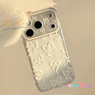 Ốp Lưng Cho IPhone 11 17 15 16 13 14 12 Pro Max 17AIR 15 7 8 Plus X XR Max Bìa mềm trong suốt có nơ sáng tạo