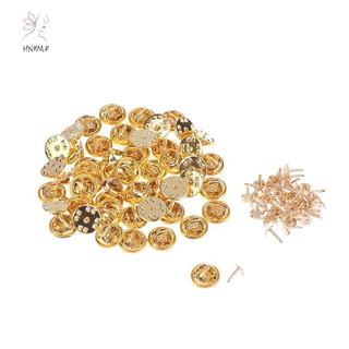 Hộp 50 bộ phụ kiện trang sức kim loại gồm chốt, trâm và huy hiệu giá đỡ ve áo cho làm thủ công.