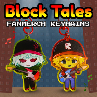 Fan merch Block Tales roblox Móc Chìa Khóa Acrylic mờ