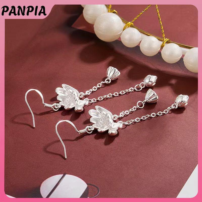 PNPIA - 1 Cặp Bông Tai Phong Cách Trung Hoa Sen Dài, Thanh Lịch, Phù Hợp Làm Quà Tặng