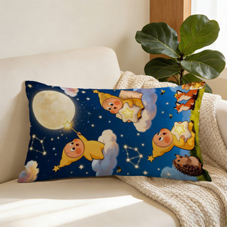 Vỏ đệm xe bằng polyester in hình một mặt Twinkle Twinkle dễ thương, vỏ gối hình chữ nhật, trang trí nhà cửa, quà tặng cho bạn bè và gia đình (không bao gồm chèn gối).