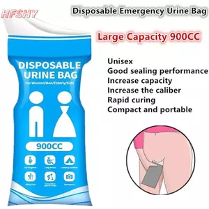 HFSHY 5 Túi Nước Tiểu Khẩn Cấp Ngoài Trời 900ml Du Lịch Dùng Một Lần Di Động Vệ Sinh Di Động Túi Nước Tiểu Di Động Cho Nữ Bé Nam Nôn Túi VN