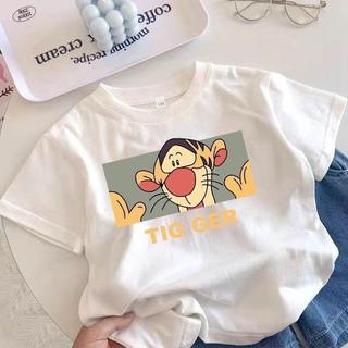 Áo thun thể thao cổ tròn thoải mái, in hình hoạt hình dễ thương một mặt dành cho bé trai.